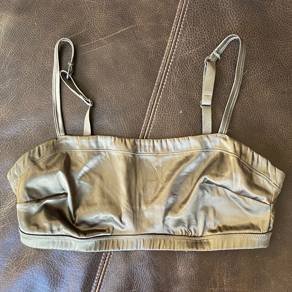Aerie Green Satin Stretch Bandeau